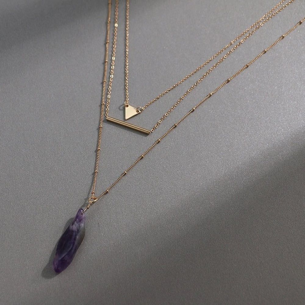 Three layers gold plated necklace - Picture 5 of 7